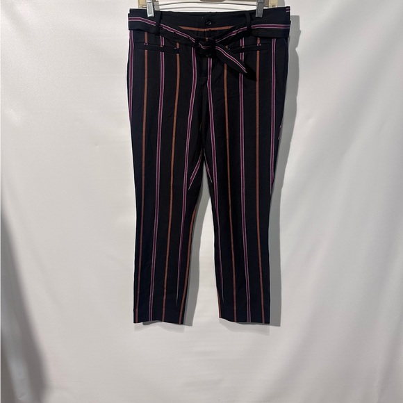 Anthropologie Black and Purple Cropped Ankle Pants - Picture 2 of 9
